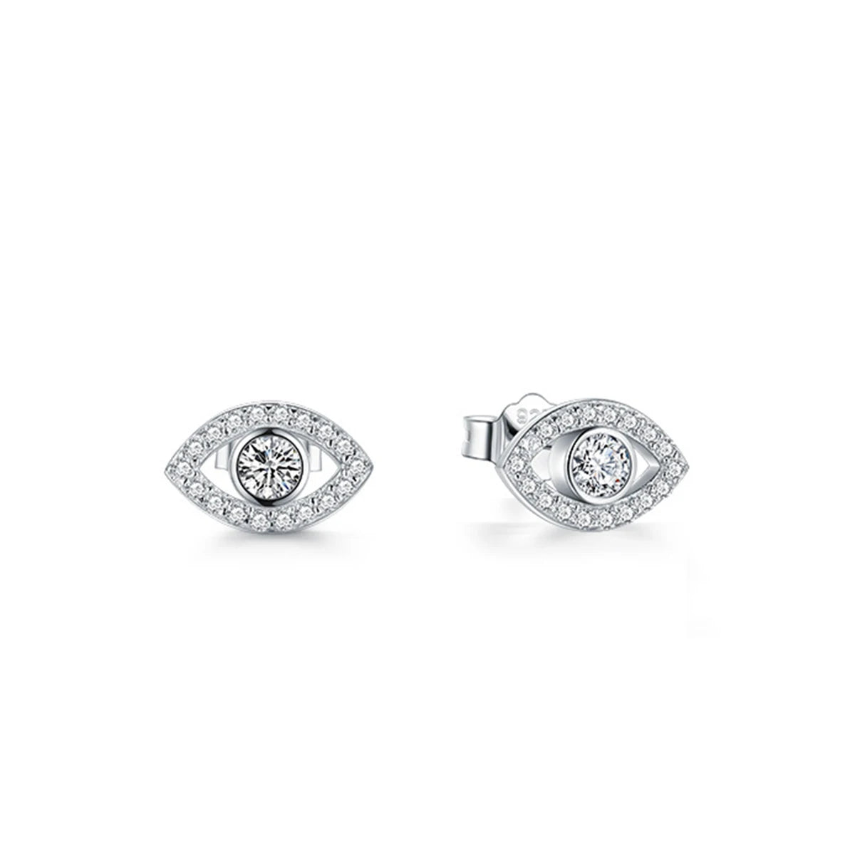 Custom Devil Eyes Stud Earrings S925 Sterling Silver Evil Eyes Zircon Stud Earring