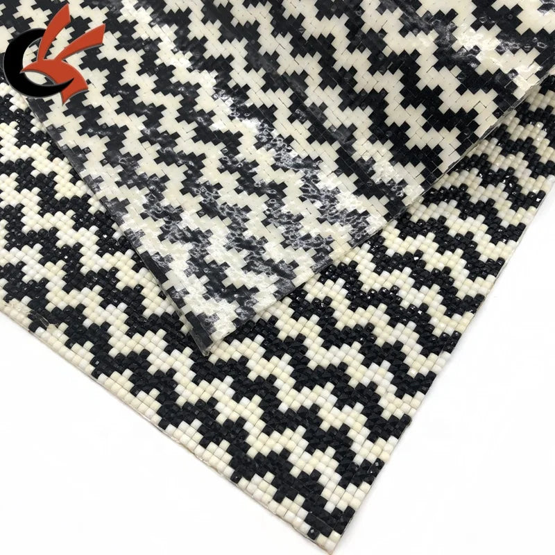 Black White square Resin Beads Hot Fix Iron on Self-adhesive Rhinestone Sheets