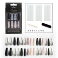 Glitter Rhinestone  Marbling Design Decorated Press on False Nails Fingernail Artificial Nail Tip