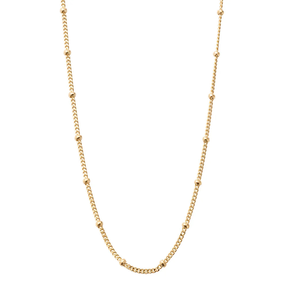 925 Silver Dainty 14k Gold Plated Beaded Chain Choker Satellite Layering Letter Necklace Manufacturer