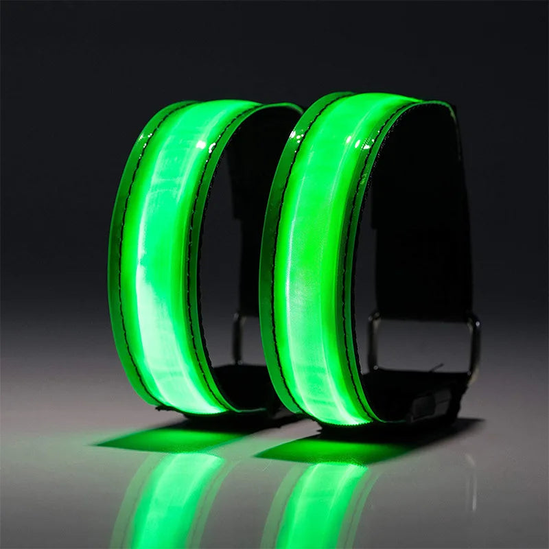 Hot Selling Luminous Arm Strap LED Running Light Night Running Luminous Wristband Safety Warning Reflective Cheering