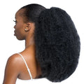 Human Hair Ponytails 4b 4c Afro Kinky Curly Drawstring Wrap Around Ponytail Virgin Human Hair Kinky Curly Ponytail