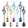 Factory Wholesale 304 Stainless Steel Mini Mixing Spoon Music Note Tea Spoon for Camping for Coffee Ice Cream & Scoop