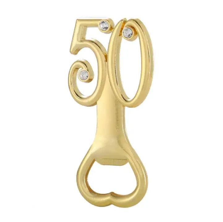 Digital 50 Gold Beer Bottle Opener 50th Wedding Anniversary Favors Gifts Birthday Souvenir for Guest