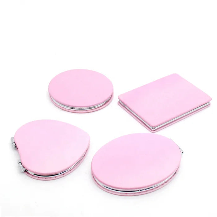 Blank Round square Rectangle Heart Oval Pu Gift Make up Mirror