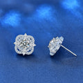 Korean Fashion White Gold Plated 925 Sterling Silver Fine Jewelry 0.5ct Mossianite Stud Earrings for Women
