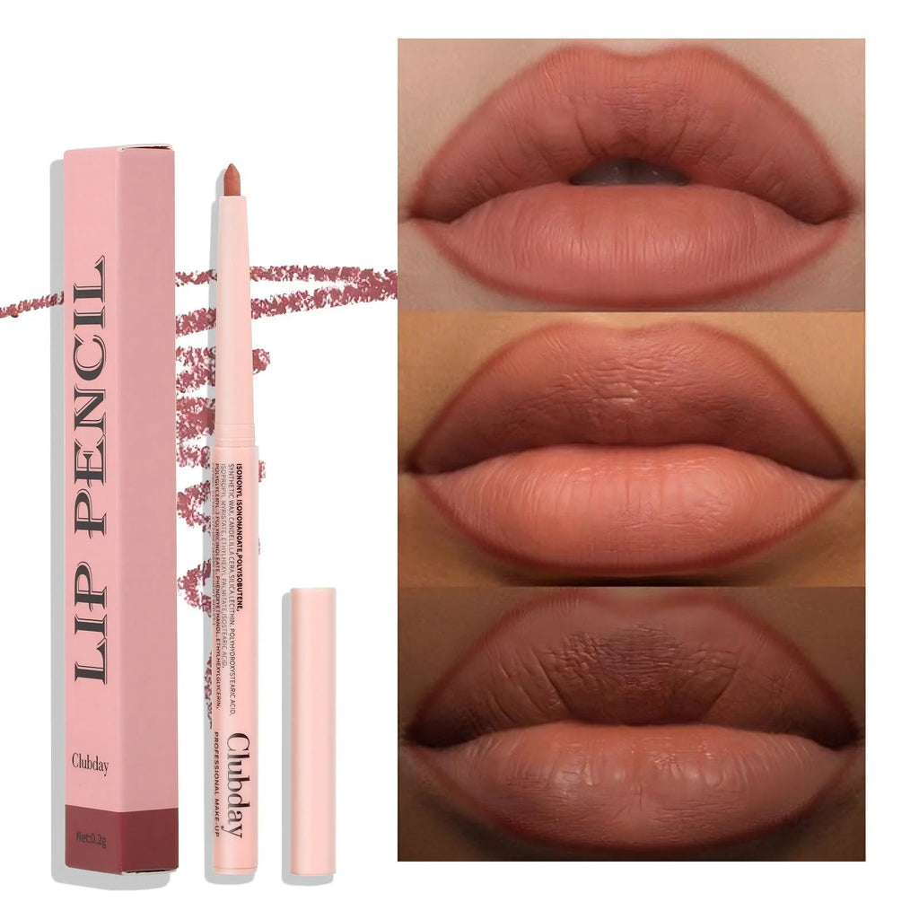 Wholesale Matte Long-lasting Lip Liner Pencil Waterproof Cruelty-Free Rotating Lipstick Pen with Custom Logo Natural Feature