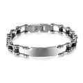 Custom Engravable Blank Bangles Hip Hop Punk Men and Women Stainless Steel Motorcycle Bike Chain Bracelet Personalized Jewelry