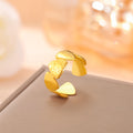 Solid Gold Plated Triangle Shape Ring Stainless Steel Simple Finger Adjustable Ring Jewelry Gifts for Women Men