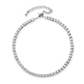 Simple One Row Crystal Tennis Chain Ankle Bracelet Anklet