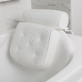 Luxury 3D Mesh Fabric Bath Spa Headrest Pillow for Bathtub Knitted 6 Suction Cups Included