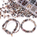 Zhubi Smoky Gray Mix Crystal Beads Kit DIY Jewelry Necklace Earring Charms 8MM Loose Round Glass Beads for Bracelet Making