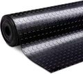 Black Round Studded Rubber Mat Heavy Duty Garage Floor Runner Industrial Floor Coating