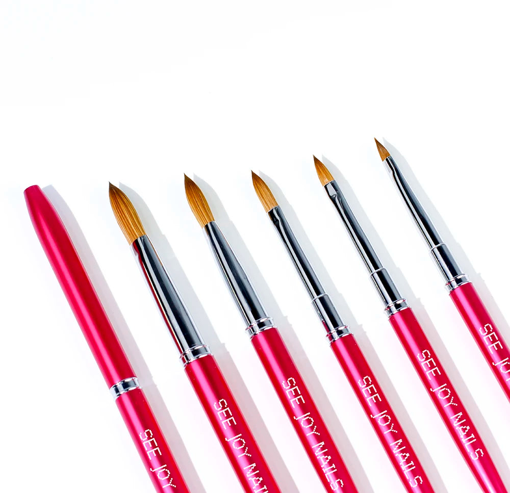 Professional High Quality 100% Kolinsky Acrylic Nail Brush With Metal Handle Oval Head Nail Supplies for Acrylic Powder