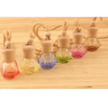 8ml Colorful Empty Wooden Cap Glass Car air Freshener Hanging Perfume Bottle Fragrance Bottle Diffuser for Car