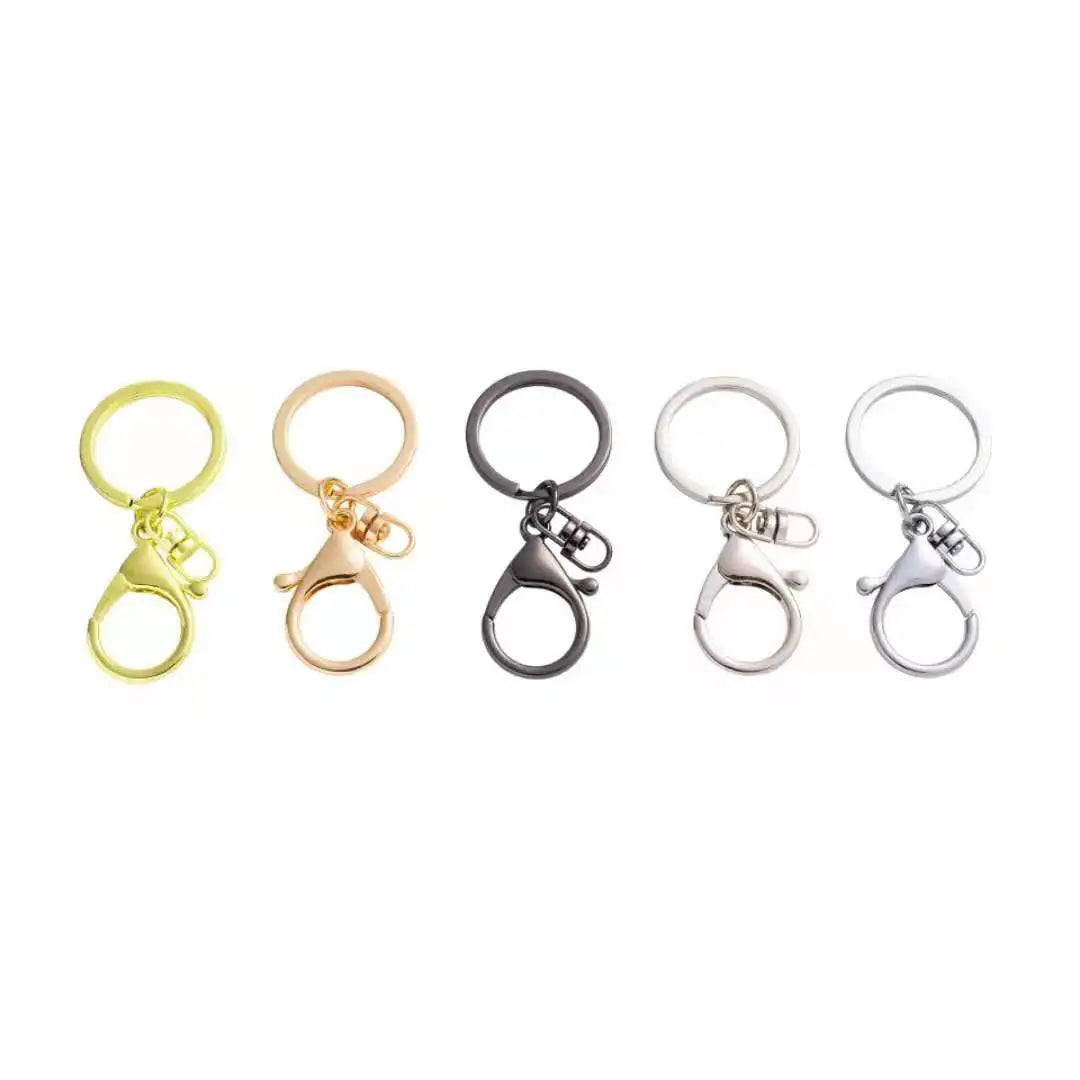 Adjustable Round Iron Buckle Keychain with Lobster Hook Zinc Alloy for Custom Jewelry Making Packed in Cartons