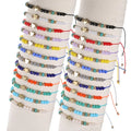 12pcs Multi-color Bracelets Set Heart Charms Seed Beads Bracelet Adjustable Rope Bracelet Jewelry for Girls