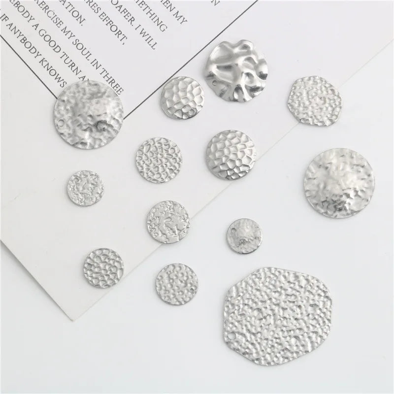 Stainless Steel irregular round piece pendant Necklace Bracelet Waist Chain diy stainless steel jewelry accessories