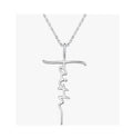 Cross Pendant Necklace Birth Stone Initial Letter Necklace Christian Religious Jewelry Gift Banquet