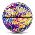 PSYCHE Factory Own Design Graffiti Printing PU Leather Basketball Official Size 7(29.5) for Indoor & Outdoor Practice