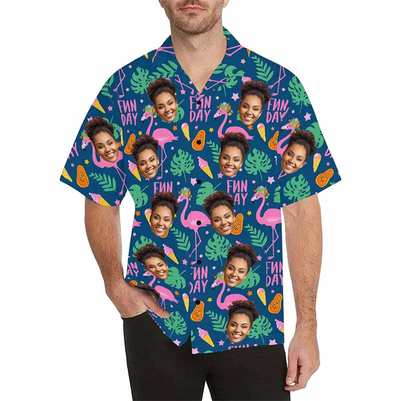 Print on Demand Chinese Polyester Beach Shirts for Men Custom Printing Personalized V Neck Brief Paragraph Shirt
