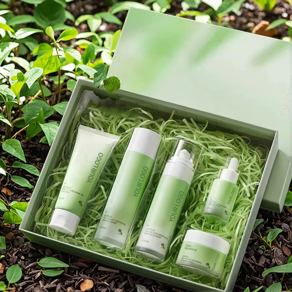 Private Label Centella Asiatica Face Care Set Soothe Improve Sensitive Skin Hydrate and Moisturize Firmness