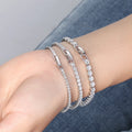 Fashion Jewelry Bracelets Bangles 4mm Solid 925 Sterling Silver Iced Cz Tennis Bracelet Custom D Color Moissanite Tennis Chain