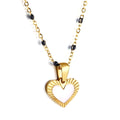 Wholesale Custom 18K Gold Plated Stainless Steel PVD Chain Necklace Trendy White Drip Oil Heart Pendant for Women