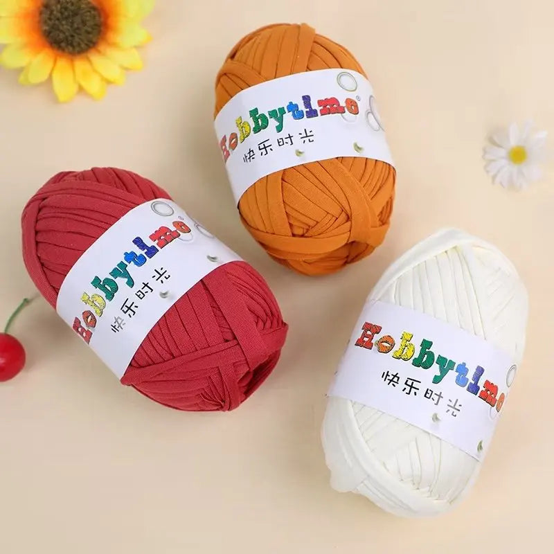 Wholesale Cheap T-shirt Yarn Polyester Solid Color Crochet Bag Spaghetti t Shirt Yarn