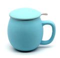 350ML Home Office Cafe Solid Color Large Handle Teaware Mug Loose Leaf Tea Cup Ceramic Tea Mug with Infuser and Lid