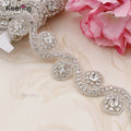 Rhinestone Bridal Sash Iron on Trim Wedding Dress Belt Patch Crystal Applique for Bridesmaid Gown WRA-284