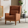 26.18\" Wide Orange Fabric High Back Reading Accent Chair Modern Upholstered Armchair Portable Leisure for Bedroom Reading Room
