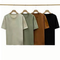 Summer Outdoor Ice Silk Quick Dry Sports Casual Solid Color O Neck Half Sleeve Men T-Shirt