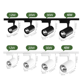 12W Mini High Lumen Led Track Light Magnetic System Ceiling Head Aluminum Housing Track Lighting FixturesLed Track Spot Light