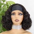 Hot Sale Bouncy Curls Headband Wigs Wear and Go Short Bob Wigs 100% Human Hair Shoulder Length Glueless Wigs for Black Women