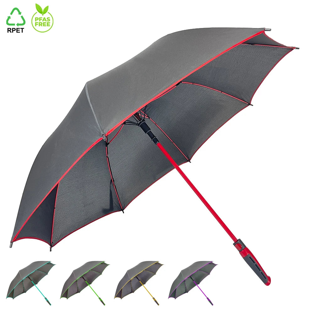 Ovida 27-Inch Straight Windproof Golf Umbrella 8 Ribs Custom Logo Printing Automatic Colorful Fiberglass Pongee Material Classic