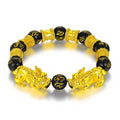 Trendy Gold Plated Charm Buddha Mantra Good Lucky Fortune Wealth Black Obsidian Beads Piyao Feng Shui Pixiu Bracelet Jewelry