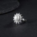 D1030 Abiding Jewelry Morden Style 10mm White Freshwater Pearl Initial Wedding Rings 925 Sterling Silver Antique Ring