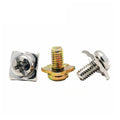 Customized Stainless Steel Terminal Block Screws M2-M5 Pan Head Square Pads Washer Phillips Cross Recess Zinc Plated Metric Inch