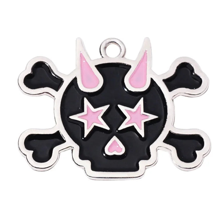 Custom Designer Enamel Name Necklace Tags Bracelet Accessories Branded Metal Charm Pendants for Gift