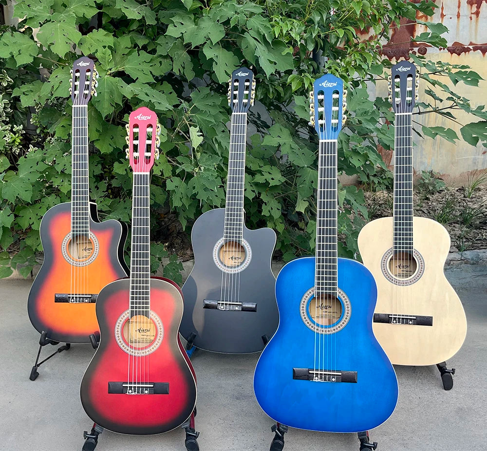 Aiersi Brand Colour Custom Lindenwood Nylon String Musical Instrument Wholesale Price OEM/ODM Various Size Classical Guitar