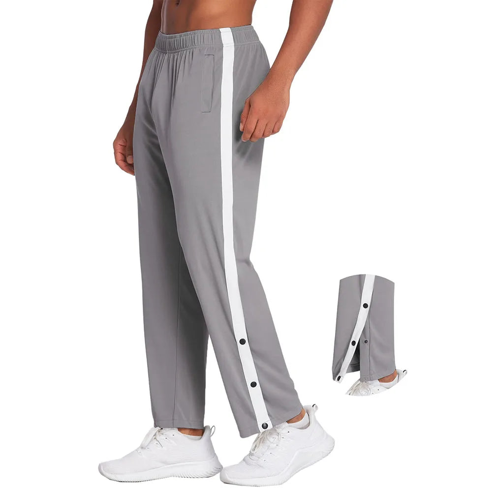 Premium Lightweight Warm-Up Sweatpants Men's Wide Leg Sweat Pants Open Bottom Baggy Oversized Athletic Pants With Drawstring