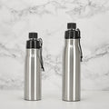 Single Wall Stainless Steel Portable Water Bottle New Outdoor Travel Cup for Climbing and Drinking with Rope