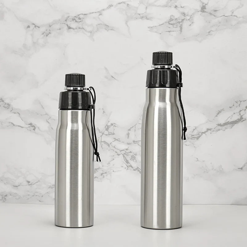 Single Wall Stainless Steel Portable Water Bottle New Outdoor Travel Cup for Climbing and Drinking with Rope