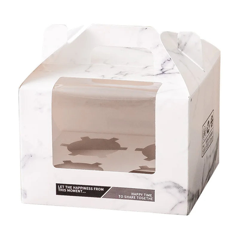 Wholesale Custom Cake Dessert Packing Paper Cardboard Food Packaging Kraft Paper Box with Window Clear Cake Box Folders