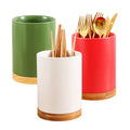 Custom Logo Standing Type Eco-Friendly Kitchen Tools Cylinder Porcelain Cutlery Holder Wholesale Chopsticks Spoon Luxury Ceramic