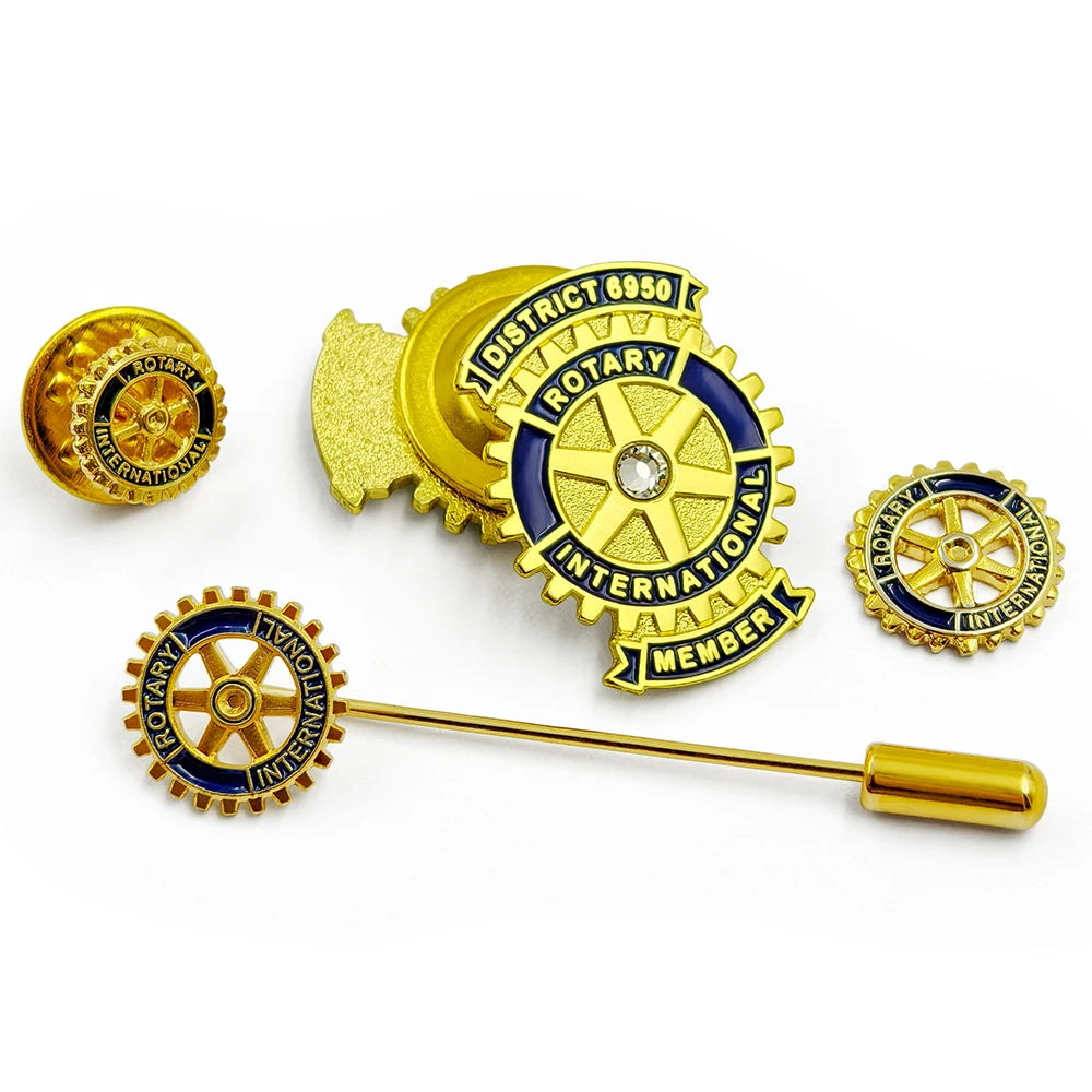 Hot Sale Metal Crafts Manufacturers China Metal Masonic Lions Clubs International Rotary Badge Enamel Custom Lapel Pin