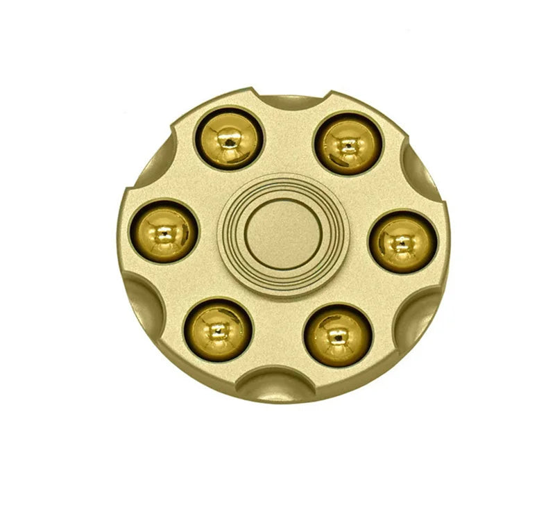 Removable Revolver Bullet Brass Fingertip Gyro Fidget Hand Spinner Finger Spinner Focus Tri Spinner Anti Reduce Stress