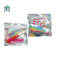 Wholesale Holographic Package Stand up Cosmetic Pouch Aluminum Packaging ZipLock Matte White Bag Colorful Mylar Storage Bags