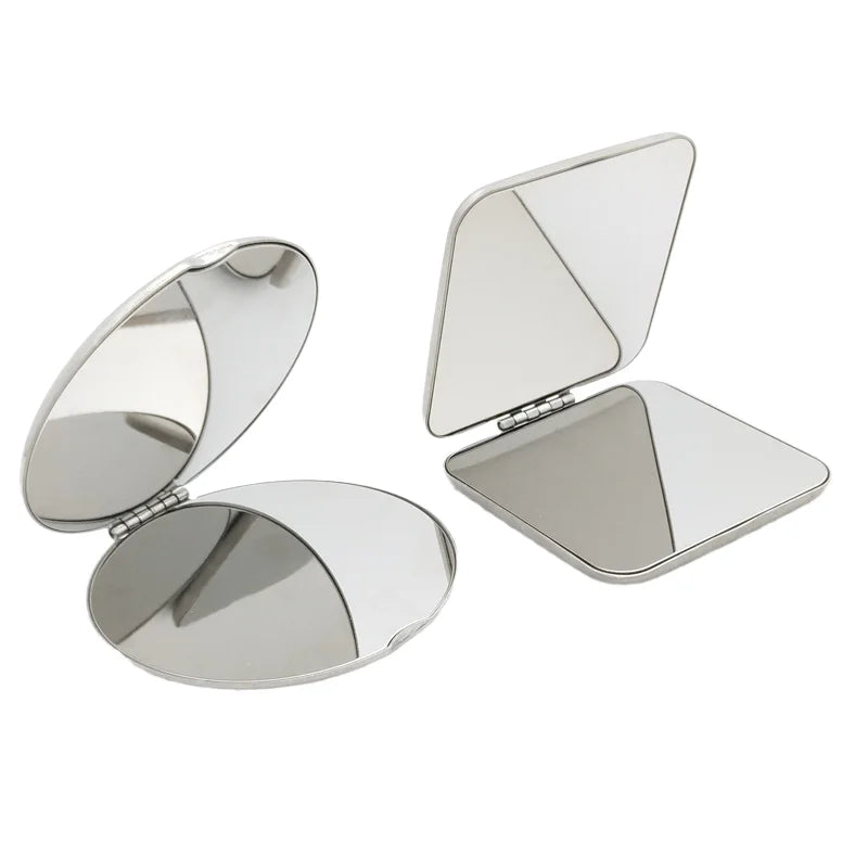New Arrival Stainless Steel Holiday Round Double Side Makeup Mirror Pocket Travel Makeup Mirror for Women Gift